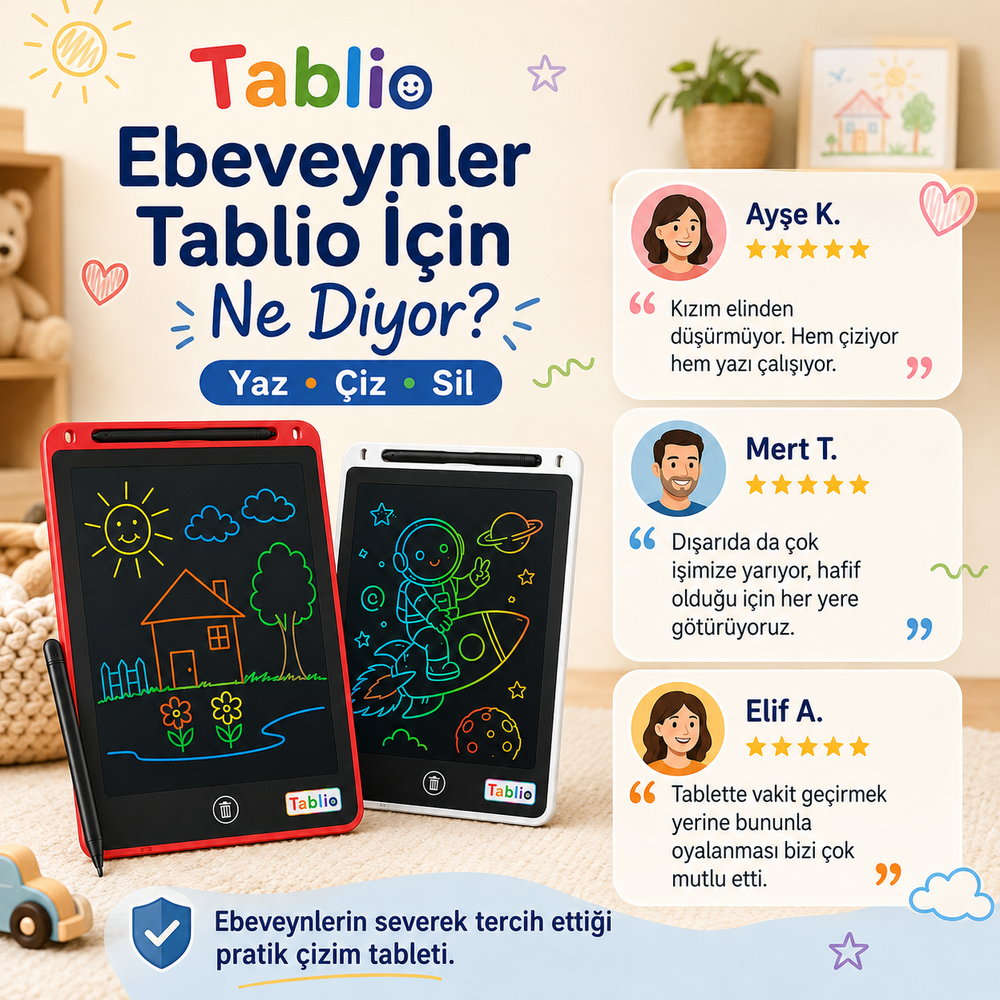Tablio Çocuk LCD Manyetik Sihirli Yazı Tableti
