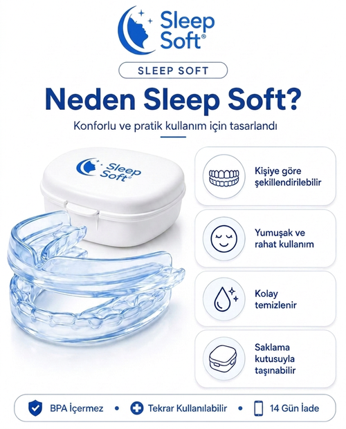 Sleep Soft ComfortFit™ Horlama ve Diş Sıkmaya Karşı Kişiye Özel Şekillendirilebilir Ağızlık